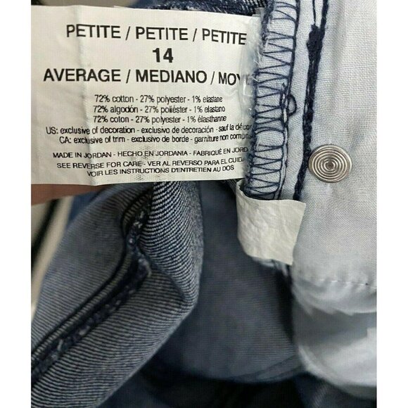 Gloria Vanderbilt Amanda Blue Denim Crop Jeans Plus 14P Polka Dot High Waist - Picture 9 of 11